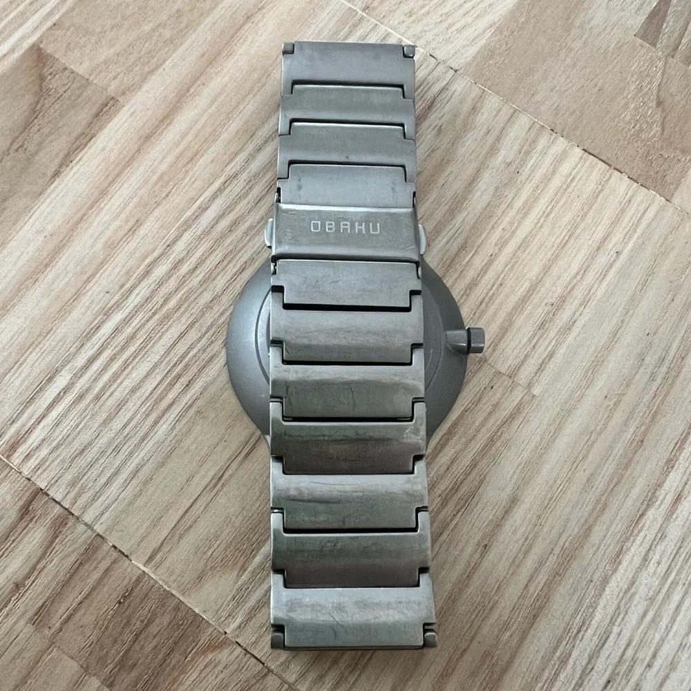 Obaku Denmark men’s all titanium dress watch NEW BATTERY